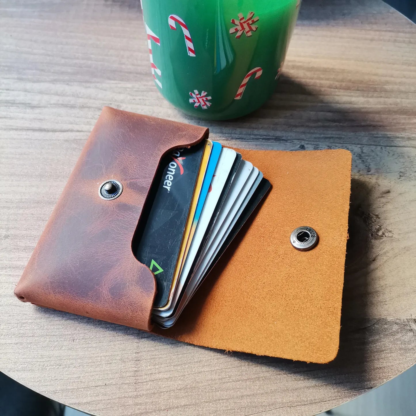 El Yapımı Deri Minimalist Kartlık