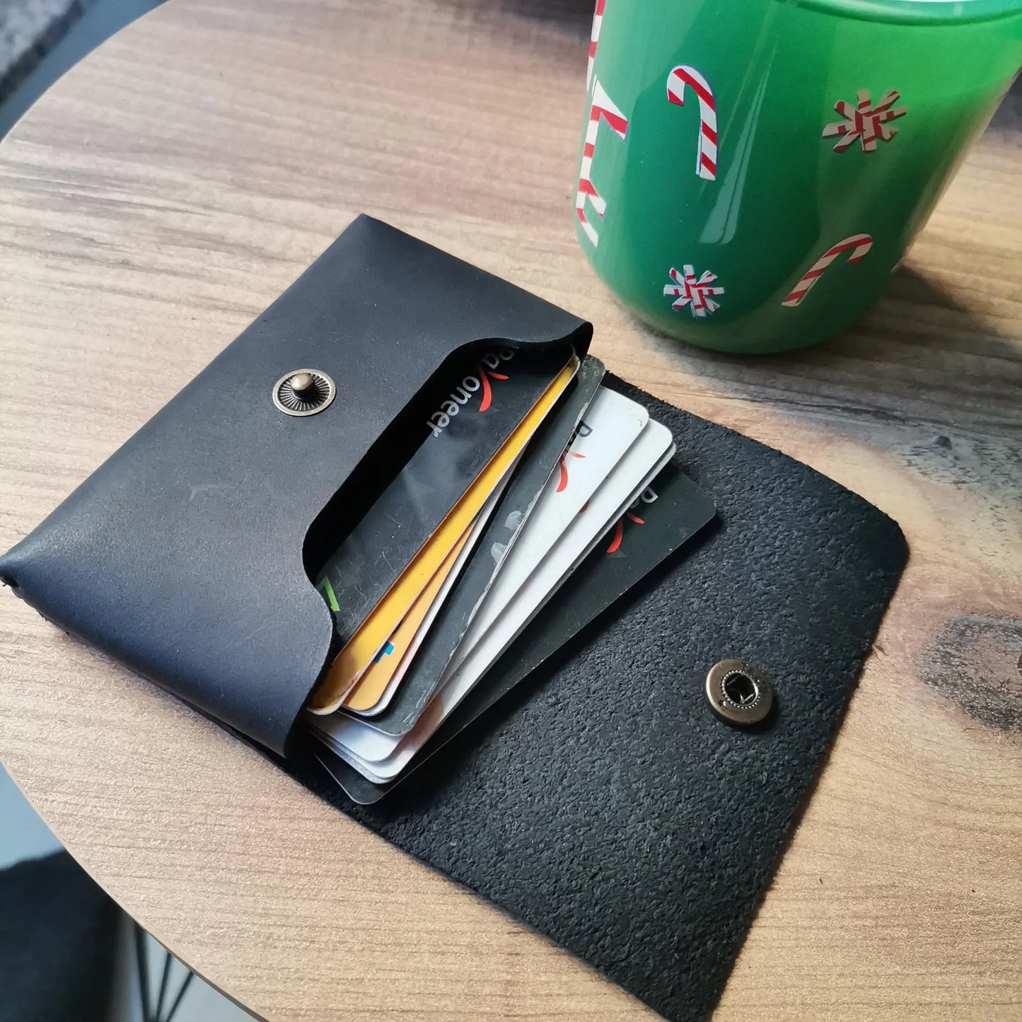 El Yapımı Deri Minimalist Kartlık
