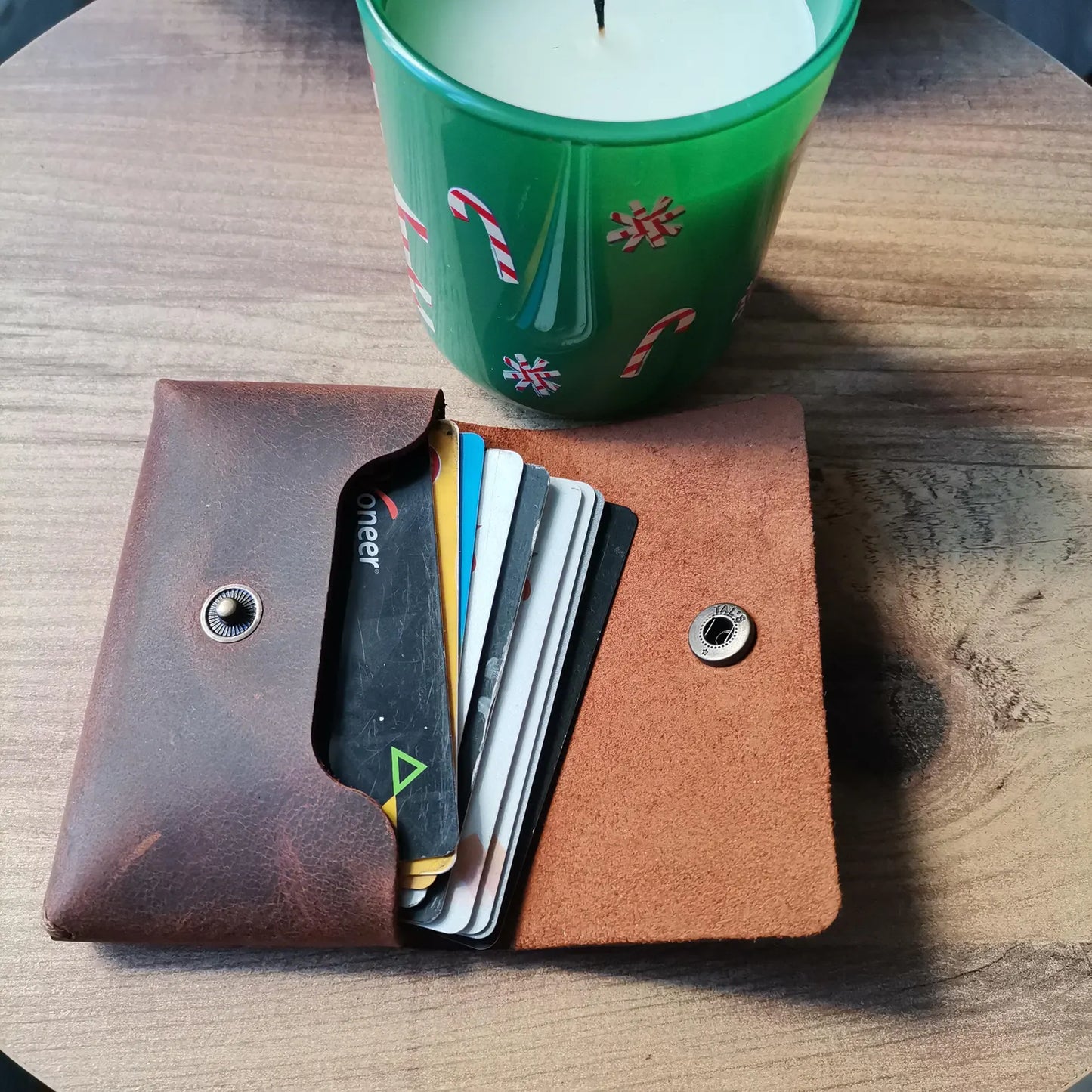 El Yapımı Deri Minimalist Kartlık