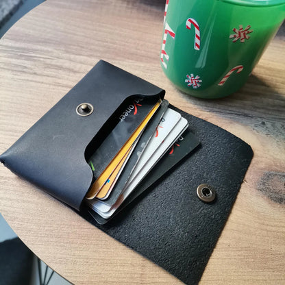 El Yapımı Deri Minimalist Kartlık